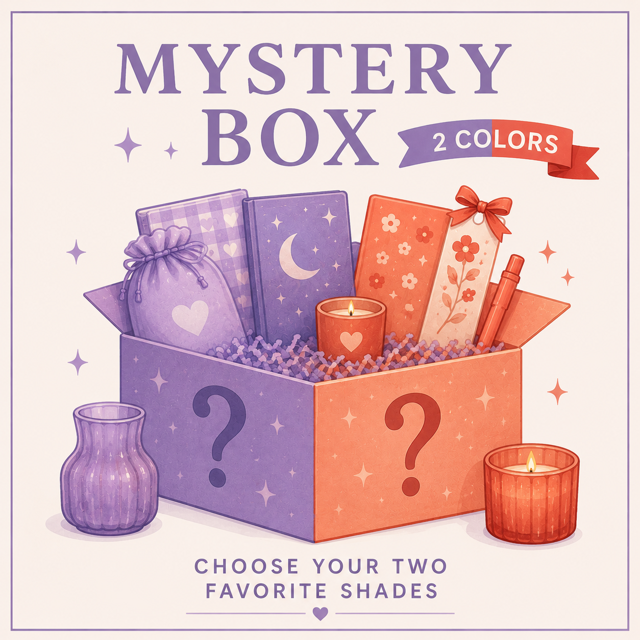 mystery box, stationery bundle, bookish bundle, 2 color mystery box
